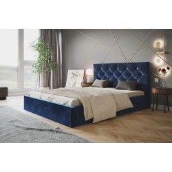 łóżko tapicerowane LUX 7 niebieskie