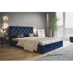 łóżko LUX 7 tapicerowane niebieskie