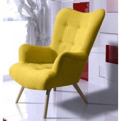 Dekoracyjny fotel LORI żółty