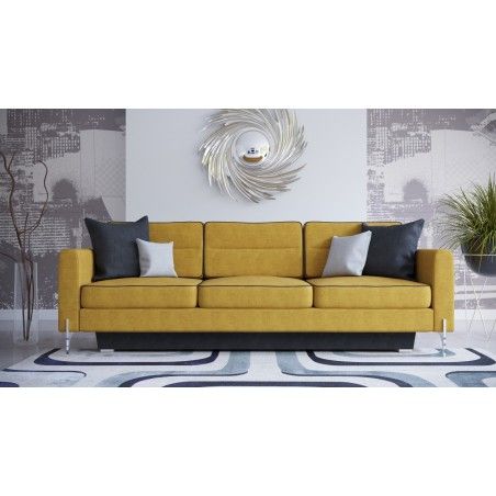 Sofa ART DL 236 cm żółta